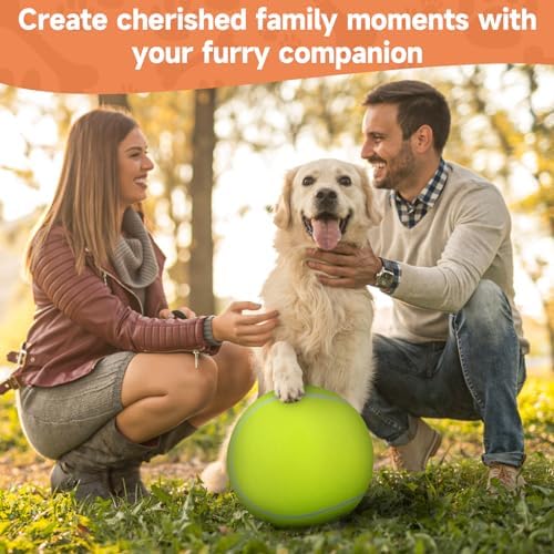 QDAN Giant Large Tennis Ball for Dogs: 9.5" Premium Balls for Dog for Outdoor Play Chasing, Big Tennis Ball Dogs Toy, Tennis Ball for Small Medium Large Dogs, Pet Ball Birthday, Yellow