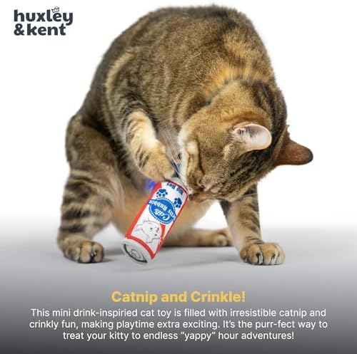 Huxley & Kent Plush Crinkle Catnip Cat Toy, Cats Belly Rubbin