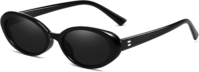 Breaksun Retro Oval Sunglasses for Women Men Fashion Small Oval Sunglasses 90s Vintage Shades