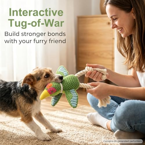 Squeaky Plush Interactive Dog Toy for Small Dogs