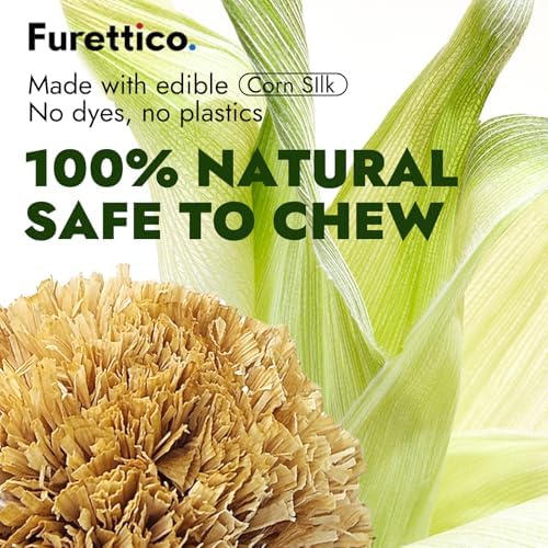 Natural Dog Chew Toy, 1pcs Woven Grass Chew Ball for Dogs, Dental Teething Toy & Interactive Fetch Toys, Outdoor Rattan Digestible Chew Ball for Boredom Relief - Cornsilk