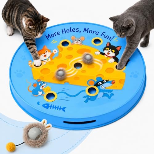 Interactive Cat Toys, Motion Ball 7-Hole Play Mat for Indoor Cats