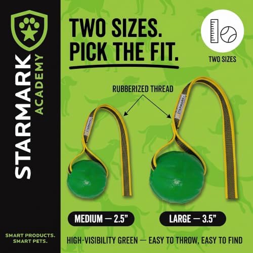 Starmark GripCord Chew Ball on Cord Md/Lg Dogs 3.25-in