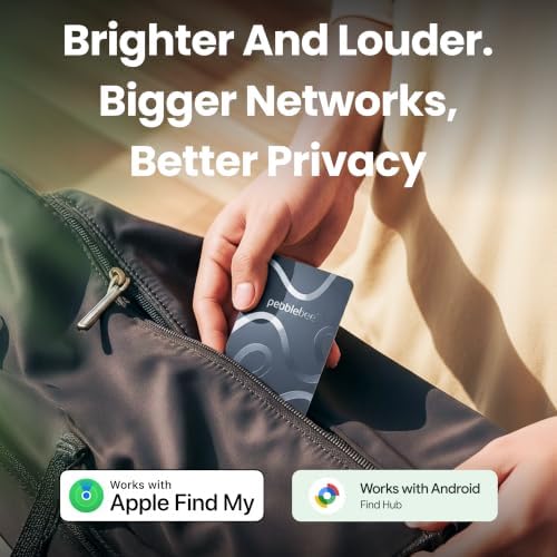 Pebblebee Card 5, Bluetooth Wallet Tracker | Alt to Air Tag, 18-Mo Battery | Thin Eco-Friendly Design | Scan-to-Return Link, Phone Finder, Works w/ Android