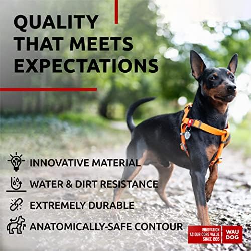 WAUDOG Waterproof Dog Harness with QR Code Tag & Metal Clasp