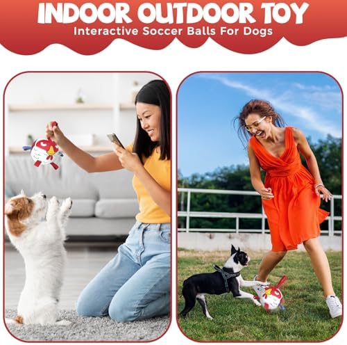 QDAN Small Puppy Dog Soccer Ball with Straps, Durable Herding Toys, 5 Inch