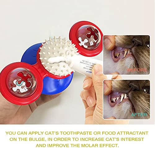 GBSYU Interactive Windmill Cat Toys with Catnip : Cat Toys for Indoor Cats Funny Kitten Toys with LED Light Ball Suction Cup‖Cat Nip Toy for Cat chew Exercise (Multi-Colored)
