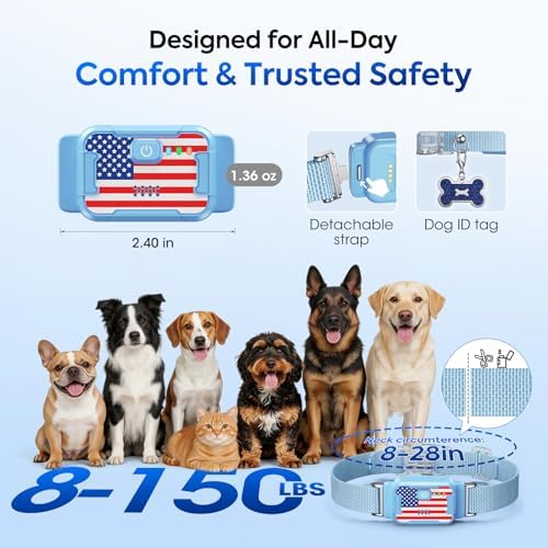 Smart Dog GPS Tracker, Complimentary 6-Month Subscription, Live Pet Tracker with Virtual Fence, Dog Tracker for Dogs with Health & Behavior Monitoring, Escape Alerts, with Virtual Fence, Blue