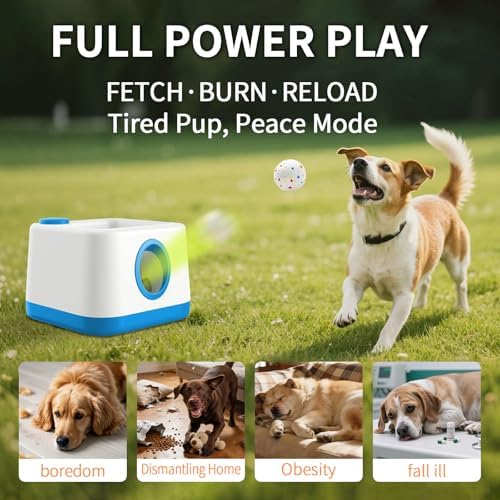Automatic Dog Ball Launcher, Auto/Manual Paw-Activated Dog Ball Thrower