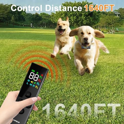 4 Dogs Shock Collar, 1640FT Dog Training Collar with Remote, Waterproof Electric Educator, Smart Anti-bark Trainer, 4 Modes Stop Bad Behaviors, Security Lock, Rechargeable e-Collar for Puppy