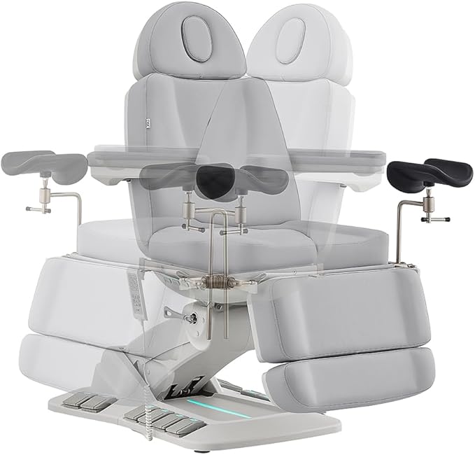 Dir Medical Spa Chair 4-Motor Electric Medical Examination Room Table with Stirrups Spa Beauty Bed Esthetician Chair Facial Bed with Position Memory Function Geneva