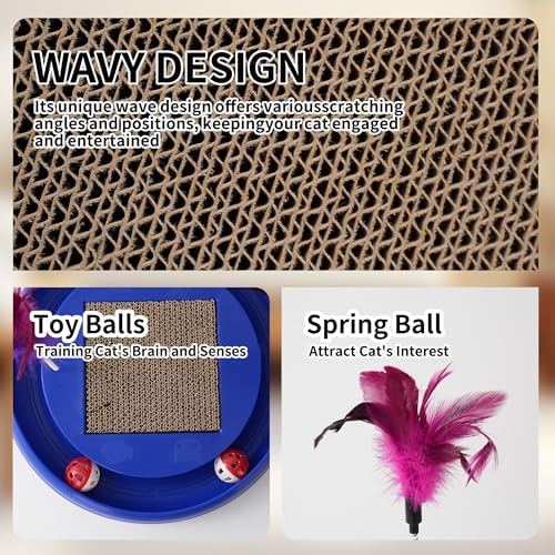 Interactive Cat Ball Track Toy Cat Scratcher, Grey