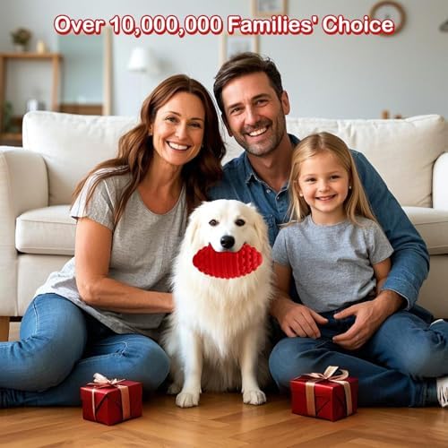 Squeaky Dog Chew Toy, Durable Rubber Fetch Toy for Medium Large Dogs