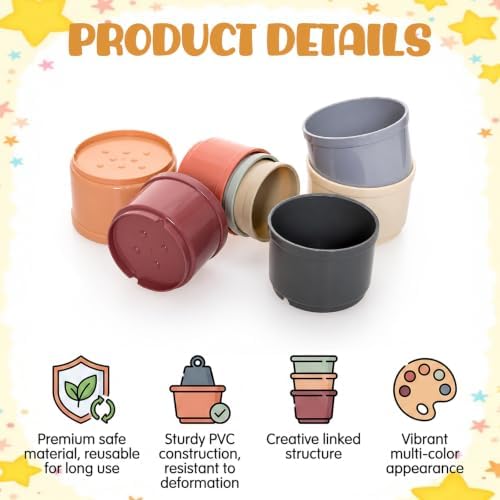 8 Pcs Stacking Cups for Bunny Small Pet Bunny Foraging Interactive Toys