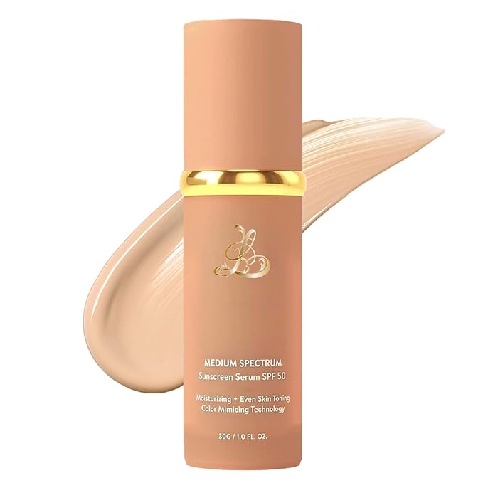 Foundation 4 in 1 - Medium Spectrum with SPF 50+ Inspired, Hydrating Color Changing Foundation Makeup Liquid - Longwearing & Waterproof for Sport, Dancing