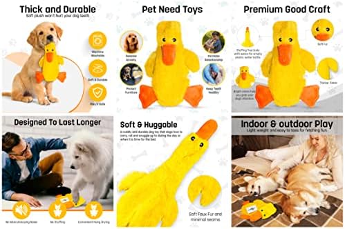 FGA MARKETPLACE Duck-Fox Flat NO Stuffing NO Squeak Plush Dog Toy, Funny Style Will Entertain Your Pet for Hours, Recommended for Small and Medium Dog 21 INCH Long