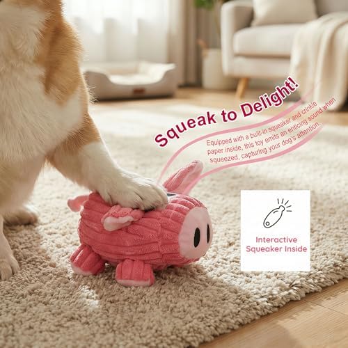 Squeaky Plush Pig Toy for Small/Medium Dogs, Chew & Boredom Relief