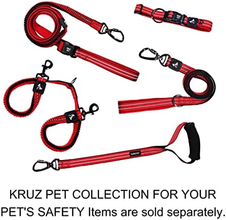Kruz Dog Collar for Small Dogs (Width- 5/8", Length - 15"-17") Reflective Adjustable Pet Neck Band with Comfortable Neoprene Paddingg, Heavy-Duty O-Ring, 100% Nylon Strap (Red, Small)
