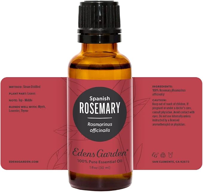 Edens Garden Rosemary- Spanish Essential Oil- 100% Pure Premium Grade, Undiluted, Natural, Therapeutic, Aromatherapy, The Best for Diffuser, Candle, Laundry, Humidifiers 30 ml (1 fl oz)