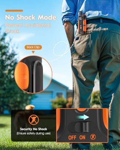 SLOPEHILL Dog Shock Collar,4200FT Dog Training Collar with Remote,Orange | IP68 Waterproof e Collar with Beep,Vibration,Safe Shock,Light,No Shock Mode,Shock Collar for Small Medium Large Dog 8-140lbs