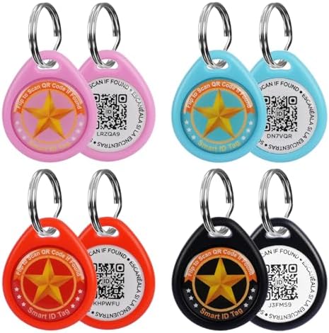QR Code Smart Pet ID Tag for Cats Dogs - Waterproof Durable Pet Identity Tracking Accessory No Fees & Privacy Protection Personalized for Dogs and Cats(Blue, M)