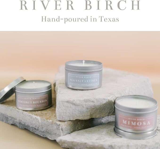 River Birch Candles Vanilla Peppermint Scented Candle | Premium, All-Natural, Non-Toxic, Soy Candles | 8 oz. Silver Tin Travel Candle | Cozy Relaxing Gifts for Home