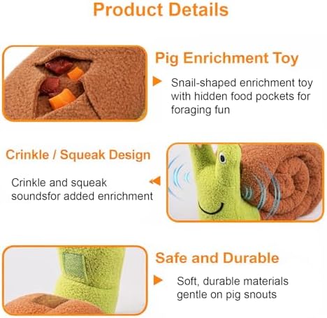 Snuffle Toy for Mini Pigs – Interactive Foraging & Rooting Enrichment Toy for Potbellied Pigs, Indoor Pig Play & Slow Feeding Accessories, Pig Enrichment Toys