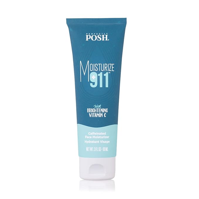 Perfectly Posh - Moisturize 911 Caffeinated Face Moisturizer - With Caffeine & Hyaluronic Acid, Lightweight Facial Cream, Orange Scent - 90ml