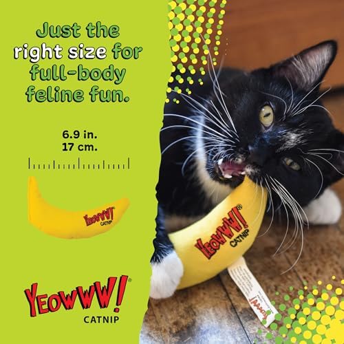 Yeowww! Catnip Chi-CAT-a Banana Toy for Cats - 7 Inches - Durable Cotton Twill - Made in the USA - Stuffed with Organically Grown Catnip (Pack of 3)