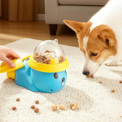 Dog Interactive Treat Dispenser Toy for Puppies and Pets Slow Feeder Puzzle Toy for Indoor Outdoor Play Plastic