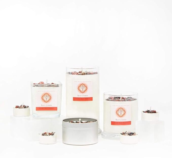 Root Chakra Candle by New Moon Beginnings - Chakra Candles - Crystal & Herb Candles - Aromatherapy Candles - Soy Candle