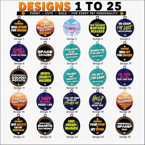 DDMK Smart Pet Tag Set | Includes 3 Tags | QR Code for Instant Alerts | Custom Pet Profiles | Durable & Waterproof | No Subscriptions or Fees |21-WTF AM I ? Call My Damn MOM
