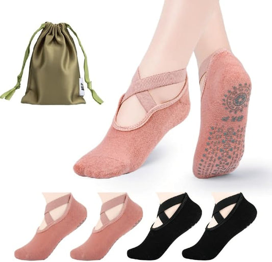 BKP Yoga Socks for Women,Pilates Socks Non Slip Grip Socks Suitable for Ballet,Plasticity,Dance,Home,Training
