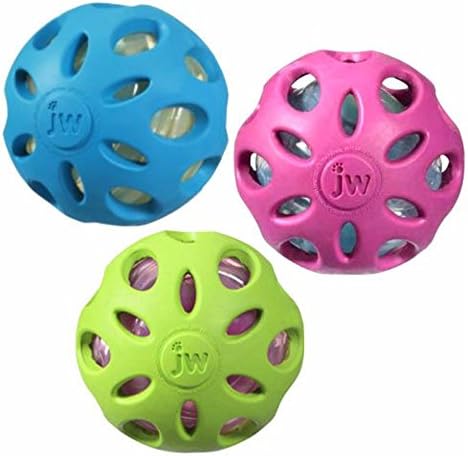 JW Pet Crackle Heads Ball Dog Toy [Set of 3] Size: Medium (8" H x 3" W x 3" L), Color: Green