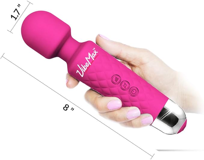 VibeMax Rechargeable Personal Massager - Powerful Multi Speed Vibration - Whisper Quiet - Waterproof - for Muscle Tension Relief - Pink