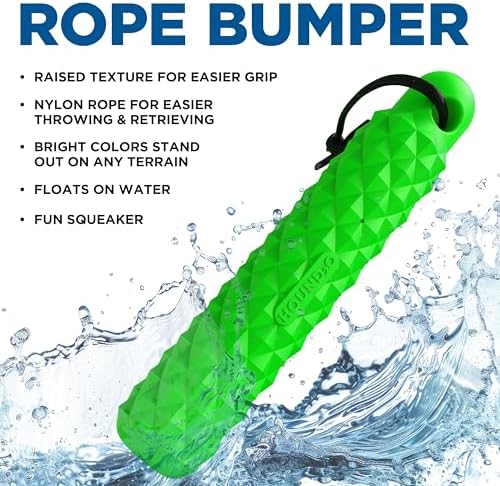 Rope Bumper Dog Toy - Floating Retriever Toy - Green Dog Bumper