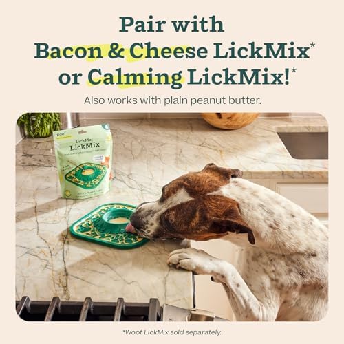 Woof LickMat, Slow Feeder Mat for Dogs, Green