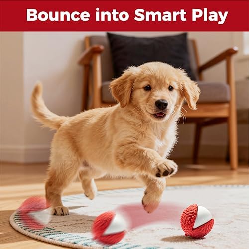 MewaJump Dog Toys Ball Pet Squeaky Toys, Interactive and Trainning Durable Chew Toys for Fetching Games for Agressive Chewer(Lychee)