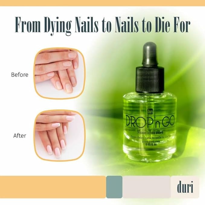duri Drop'n Go Quick Dry Nail Drops - Fast Drying Drops for Long Lasting Nail Polish 0.45 fl. oz. (Pack of 1)