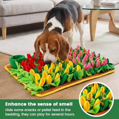 Tulip‑Style Snuffle Mat for Dogs, Cats, Rabbits, 23" x 15"