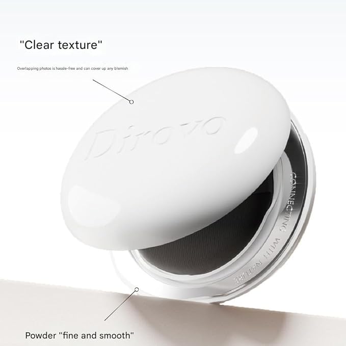 1 PC Dirovo Cushion Foundation Cream, High Coverage Fine Powder Long Lasting BB Air Foundation Cream (Dry Skin-Warm)