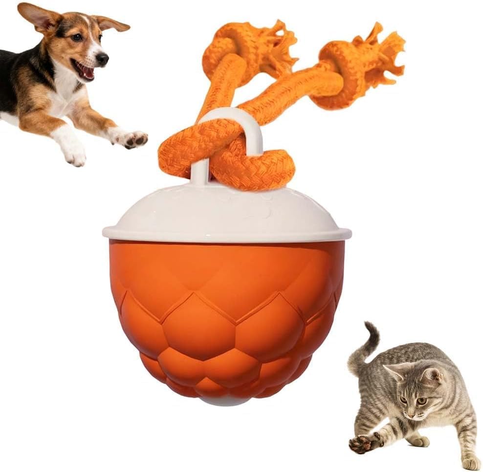 Interactive Dog Toys Motion Activated Automatic Rolling Ball Toys for Small/Medium/Large Dogs Balls for Boredom to Keep Them Busy with USB Rechargeable (Orange)