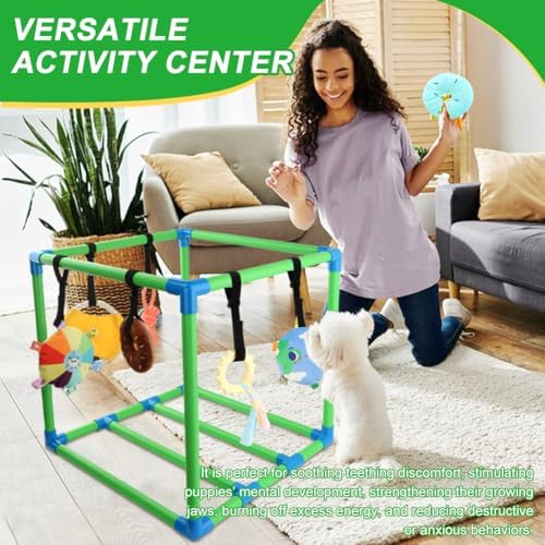 Puppy Play Gym with 8 Hanging Interactive Toys & 4 Suction Cups