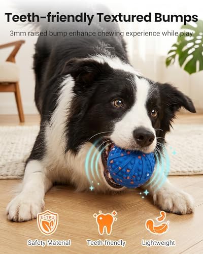 Interactive Dog Toys with Teeth-Friendly Bumps, 3 Modes, ETPU Material