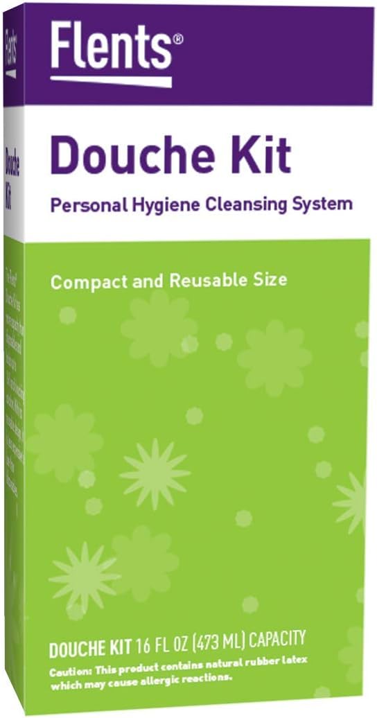 Flents Reusable Douche Kit, 16 fl oz Portable Cleansing System, BPA-Free | Compact Design Includes Easy-Squeeze Bottle for Personal Care, Travel-Friendly, Durable Rubber Components For Reusable Use
