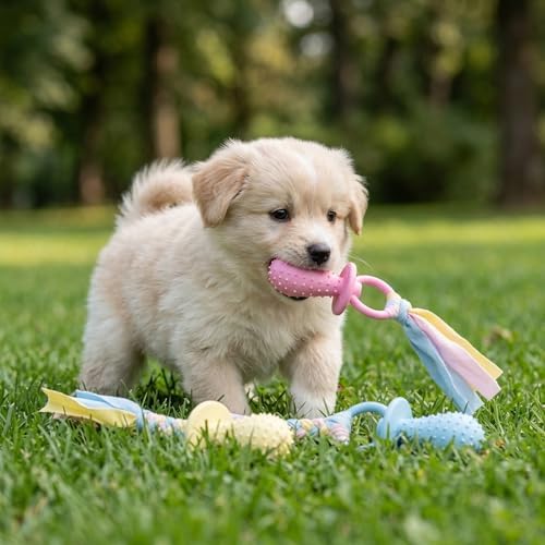 3 Pcs Dog Pacifier Toy, Dog Pacifier for Small Dogs, Puppy Pacifier for Small Dogs, Interactive Chew Toy for Teeth Cleaning, Daily Playtime and Training Sessions, Made of Enamel Rubber