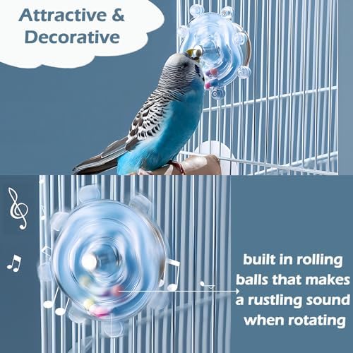 3pcs Bird Toys for Parakeets, Colorful Spinner Wheel (Rondom Color)