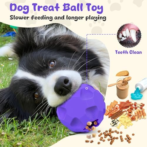 Interactive Dog Puzzle Toys for Boredom, Dog Treat Balls for Large Dogs | Dogs Enrichment Toys to Keep Them Busy, Tough Treat Dispensing Dog Toys, Interactive Dogs Toys for Boredom to Keep Them Busy