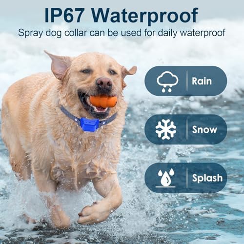 Citronella Dog Bark Collar [2 Pack] 3 Sensitivity Levels, No Spray Refil | Anti Barking Training Collar, IP67 Waterproof, Rechargeable Safer Spray Dog Collar for L/M/S Citronella Dog Collar, Blue