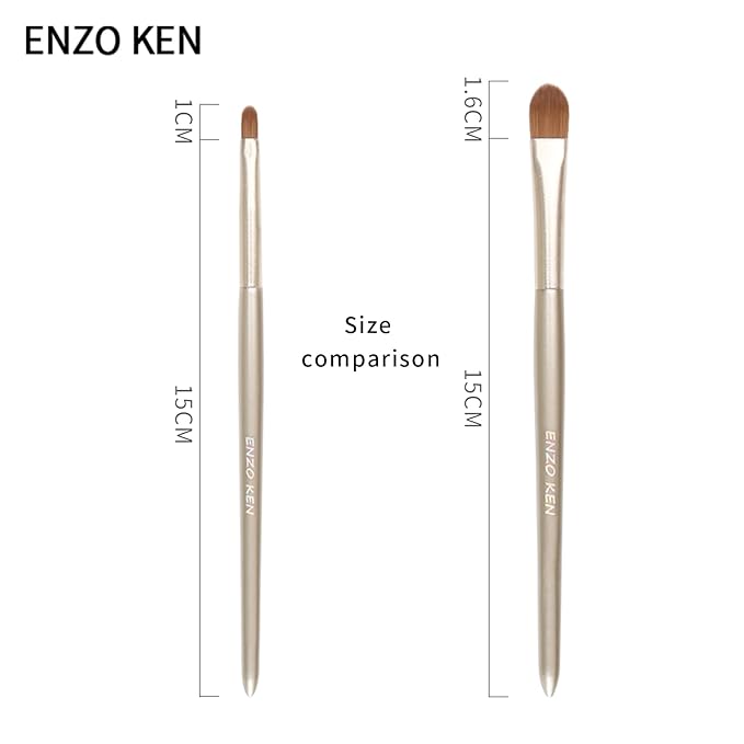 Flat Concealer Foundation Brush and Lip Brush, Mini Under Eye Blending Set, Small Essential Liquid Makeup Brush for Eye Dark Circles Puffiness, Liquid Blush Lipstick, Lipgloss, Spots.